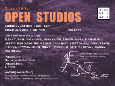 Open Studio Digswell Arts Trust 22nd June and 23rd June 24