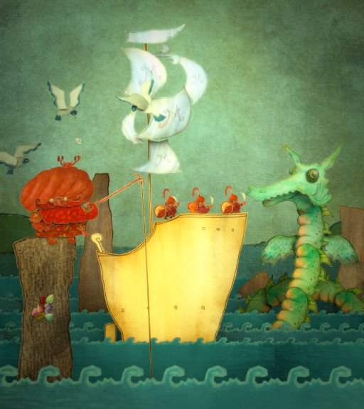 Sea scene from Galdo's Gift - The Boovie (iBook)