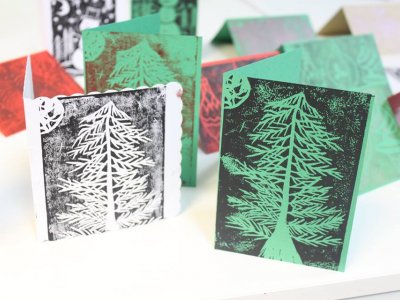 Festive Lino Printing Workshop at Holmfirth Tech, 13/11/19 7-9