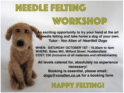 Needle Felting Workshop - Heartfelt Dogs.