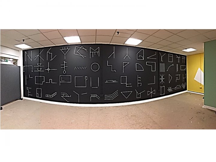 'Alphabet' wall in Queensgate Market