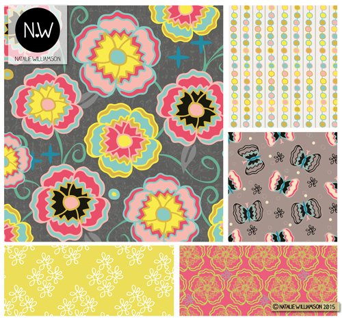 Natalie Williamson Full Bloom Surface Pattern Collection