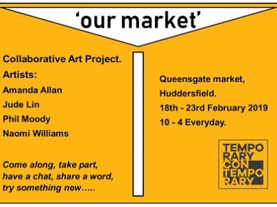 Artists in vacant stalls in Queensgate Market