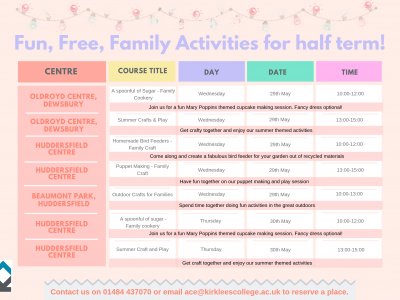 Free Half Term Family Courses