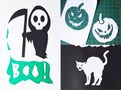 Spooky Halloween Screenprint, Ages 8 - 12. Tue 25 Oct 10am - 1pm