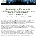 Talk: Composing in Devon today 2nd July 2016, 2.30pm