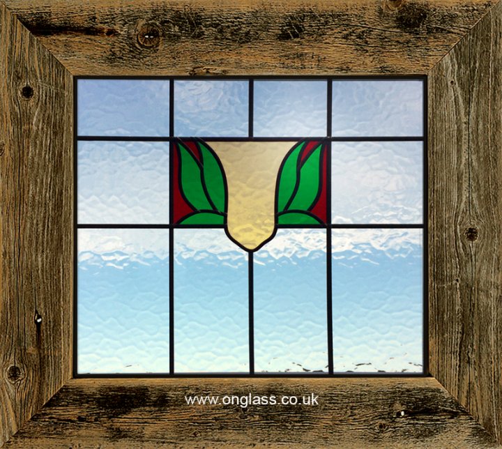 A traditional looking leaded top light - fanlight window.