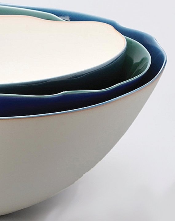 Blue ceramic bowl (detail) by Fuku Fukumoto