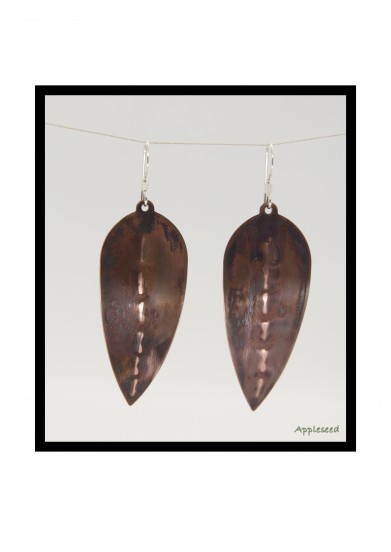 Coper Leaf Drop Earrings