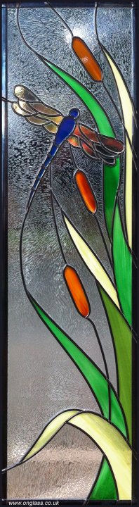 Dragonfly stained glass window 