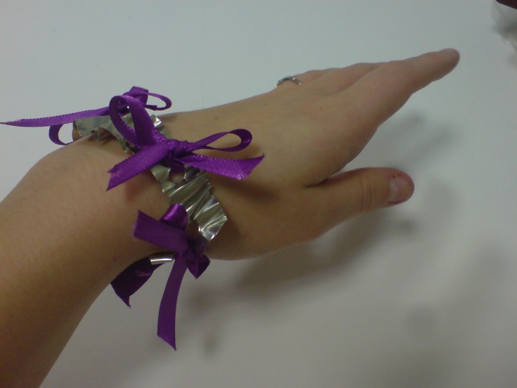 Purple Silk Ribbon and Pewter