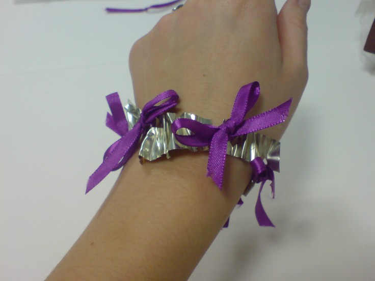 Purrple Silk Ribbon and Pewter