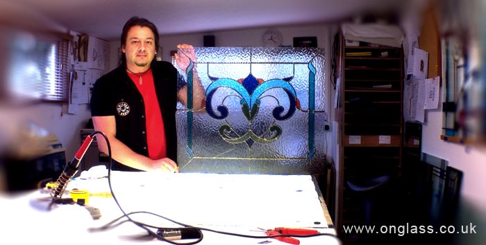 stained glass soldering fanlight