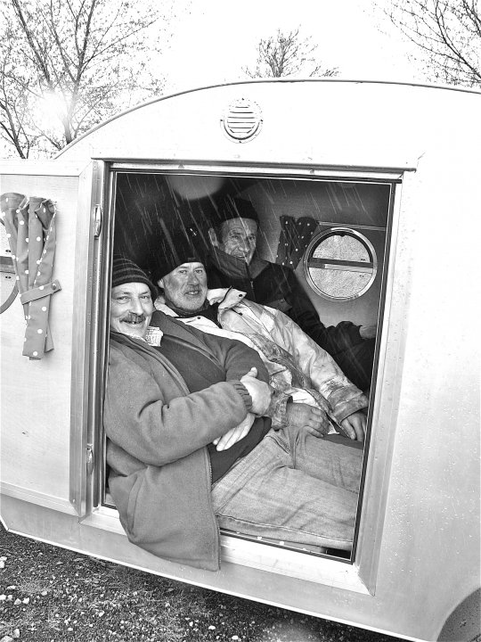 Three men in a Pod at Shannon Pot,