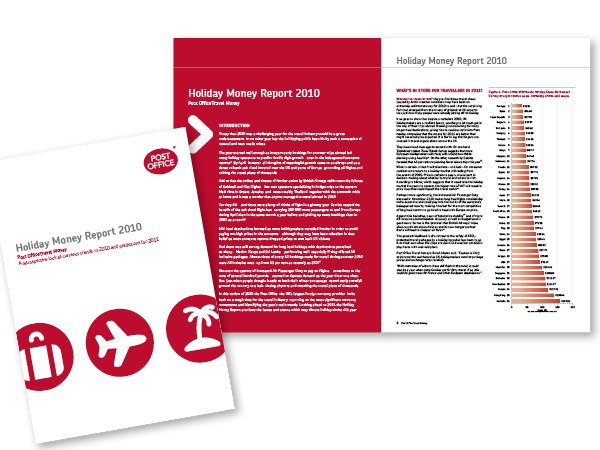 Brochure design: Post Office Holiday Travel Money Annual Report