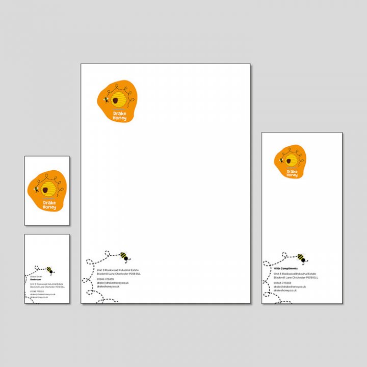 Drake Honey Stationery Design